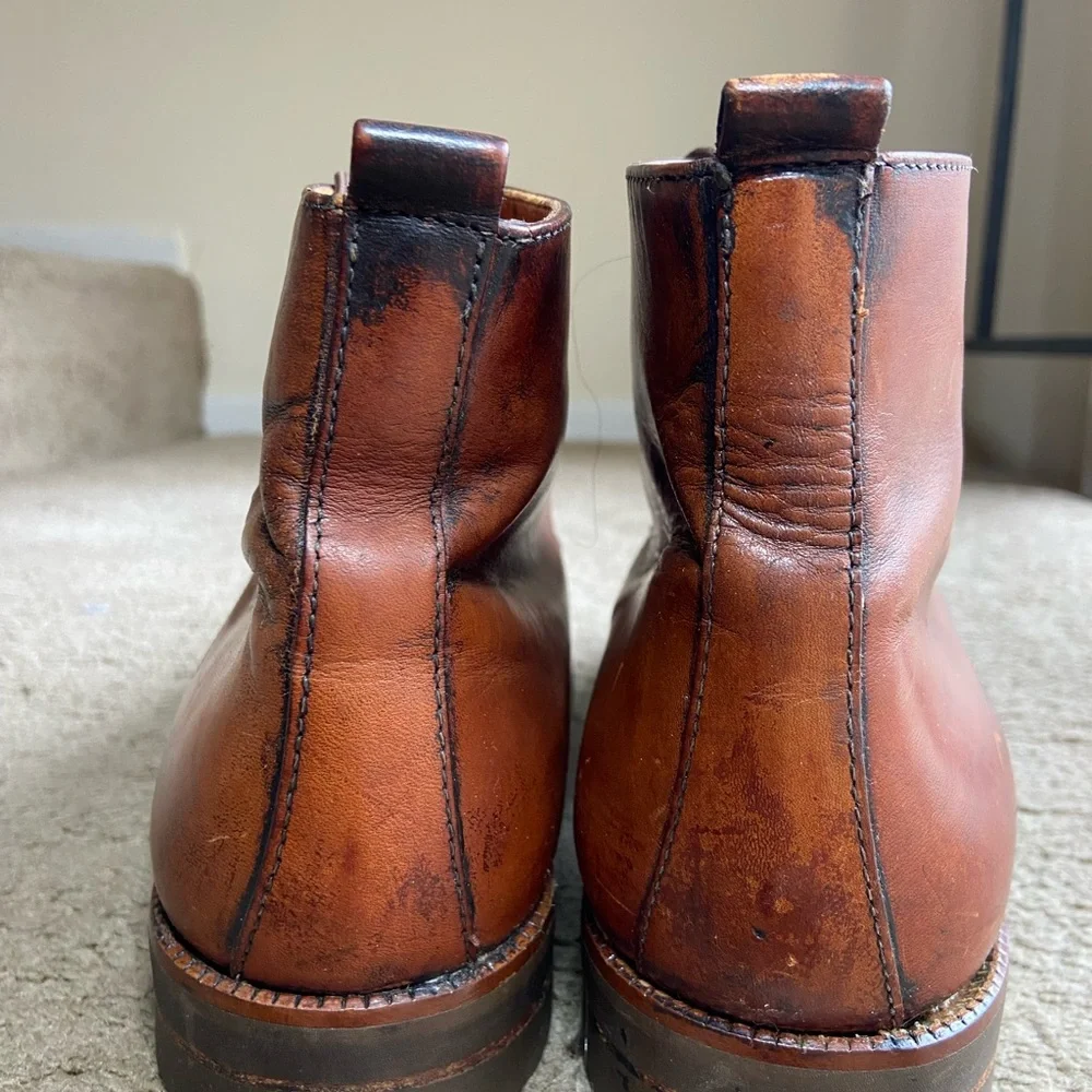 Men's Brown Leather Boots - Picture 4 of 9